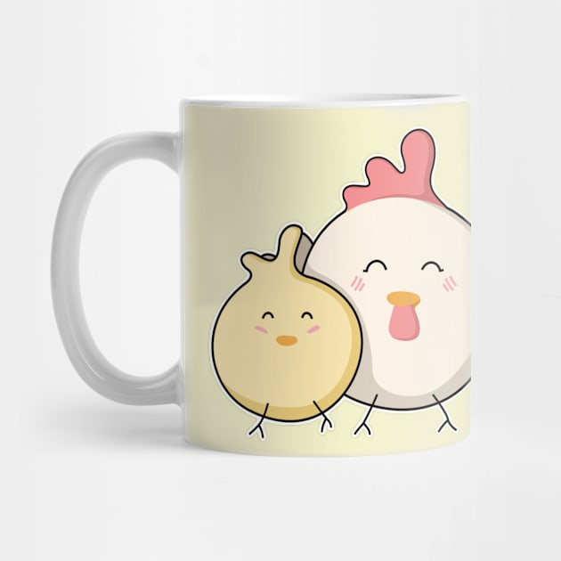 Cute Kawaii Mother Hen and Chick by freeves